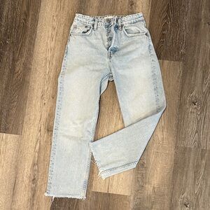 Zara Light Blue Straight Leg Jeans
